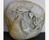 Works of Art : Jade boulder  sculpted  - Qing period 19th century

(H 16cm)