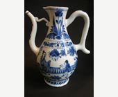Blue White : Ewer Oriental shape in "blue and white" porcelain - Transitional period  1640 -