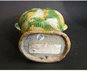 Polychrome : Vase en forme de poisson biscuit "Famille verte" - Epoque Kangxi 1662/1722