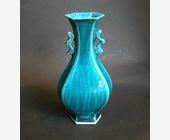 Blue White : small porcelain vase enamelled bleu turquoise  - Kangxi period 1662/1722

H 14CM