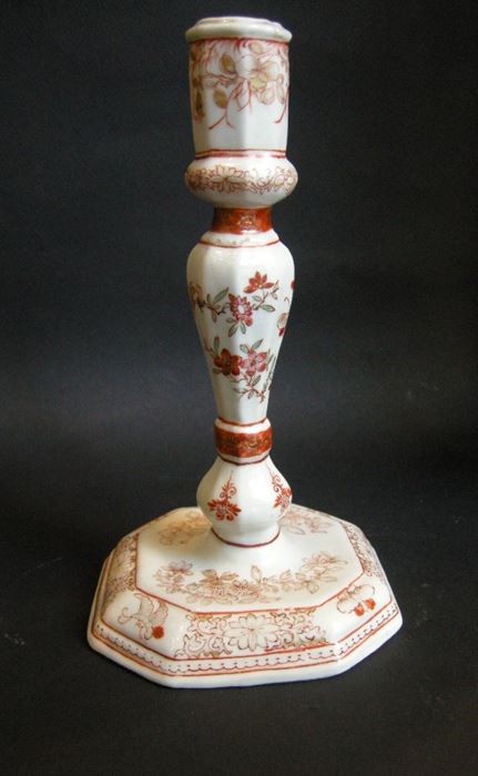 Polychrome : porcelain candelstick  form - Chinese export - 1720/1735