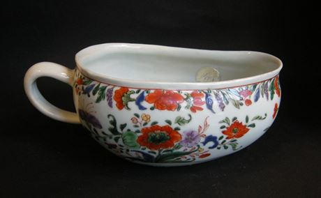 Polychrome : Bourdalou en porcelaine "Famille rose" -Epoque Yongzheng 1723/1735