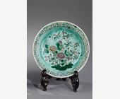Polychrome : Rare pair small  sweet dish  in biscuit Famille Verte  - Kangxi period
1662/1722