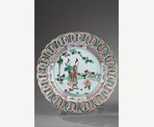 Polychrome : Plates with rim reticulated  - Famille verte porcelain - Kangxi period 1662/1722