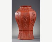 Polychrome : Rare vase en terre de Yixing - Chine 1700/1750 -