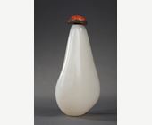 Snuff Bottles : Snuff bottle jade white and brown spot of pebble shape   (Well hollowed) - 1700/1820 -