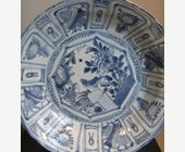 Blue White : Dish blue and white Chinese porcelain Kraackporselein  type - 1600/1620 
Diam 29,(cm