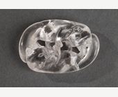 Works of Art : pendant rock crystal sculpted with two Qilong - 19th century -
(L. 5,1cm)