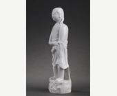 Blue White : Standing figure of a man traditionally called Adam in Blanc de Chine porcelain - Dehua kilns Fujian province - Kangxi period 1662/1722