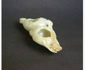 Works of Art : Brush washer jade nephrite celadon in the shape of two fruits adjancent - Circa 19th century