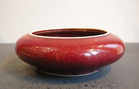 Polychrome : Brush washer enamelled flammé red  - 19th century -