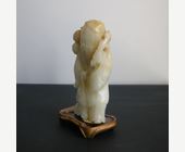 Works of Art : Small figure nephrite jade  of Shou lao Immortal - Circa 17/18° century 