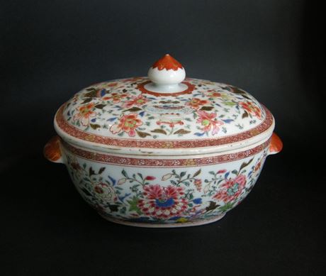 Polychrome : tureen porcelain famille rose - Chine Epoque Qianlong about 1740
