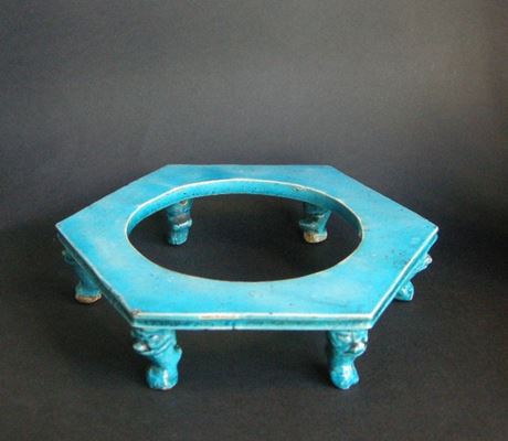 Blue White : Stand biscuit turquoise color  - Kangxi period  1662/1722