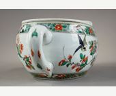 Polychrome : vase Bourdaloue  Famille Verte porcelain  - Kangxi period 1662/1722