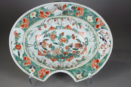 Polychrome : Barber dish Famille Verte porcelain (Occidental shape) - Kangxi period 1662/1722