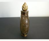 Snuff Bottles : rock crystal smoked snuff bottle  -gold bronze mounted -
rock crystal 1760/1840
bronze european 1800/1850