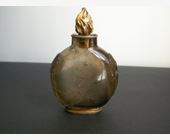 Snuff Bottles : rock crystal smoked snuff bottle  -gold bronze mounted -
rock crystal 1760/1840
bronze european 1800/1850