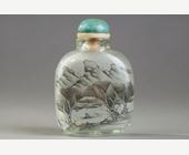 Snuff Bottles : snuff bottle glass inside painted   - Yan Yutian  1895 - 
Its the Zhou Leyuan school  -
