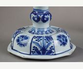 Blue White : Very rare suite of four candle holders in blue white porcelain of European shape - China epoque Kangxi 1662/1722