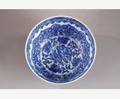 Blue White : Bowl  porcelain blue white decorated with stylised flowers and Ruyi heads - 17th century -
Diam. 20cm