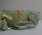 Works of Art : brushwasher nephrite Jade  sculpted in Lotus shape
1780/1880 