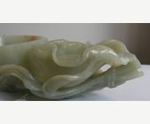 Works of Art : brushwasher nephrite Jade  sculpted in Lotus shape
1780/1880 