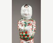 Polychrome : Pair of boys (Hehe erxian) "Famille verte" porcelain - Kanxi period 1622/1722