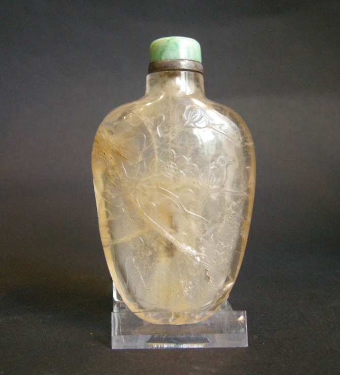 Snuff Bottles : snuff bottle rock Crystal sculpted   -   1770/1850   -