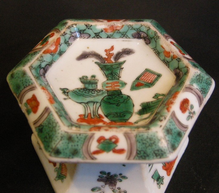 Polychrome : salt  "famille verte" porcelain - Kangxi 1662/1722 -
