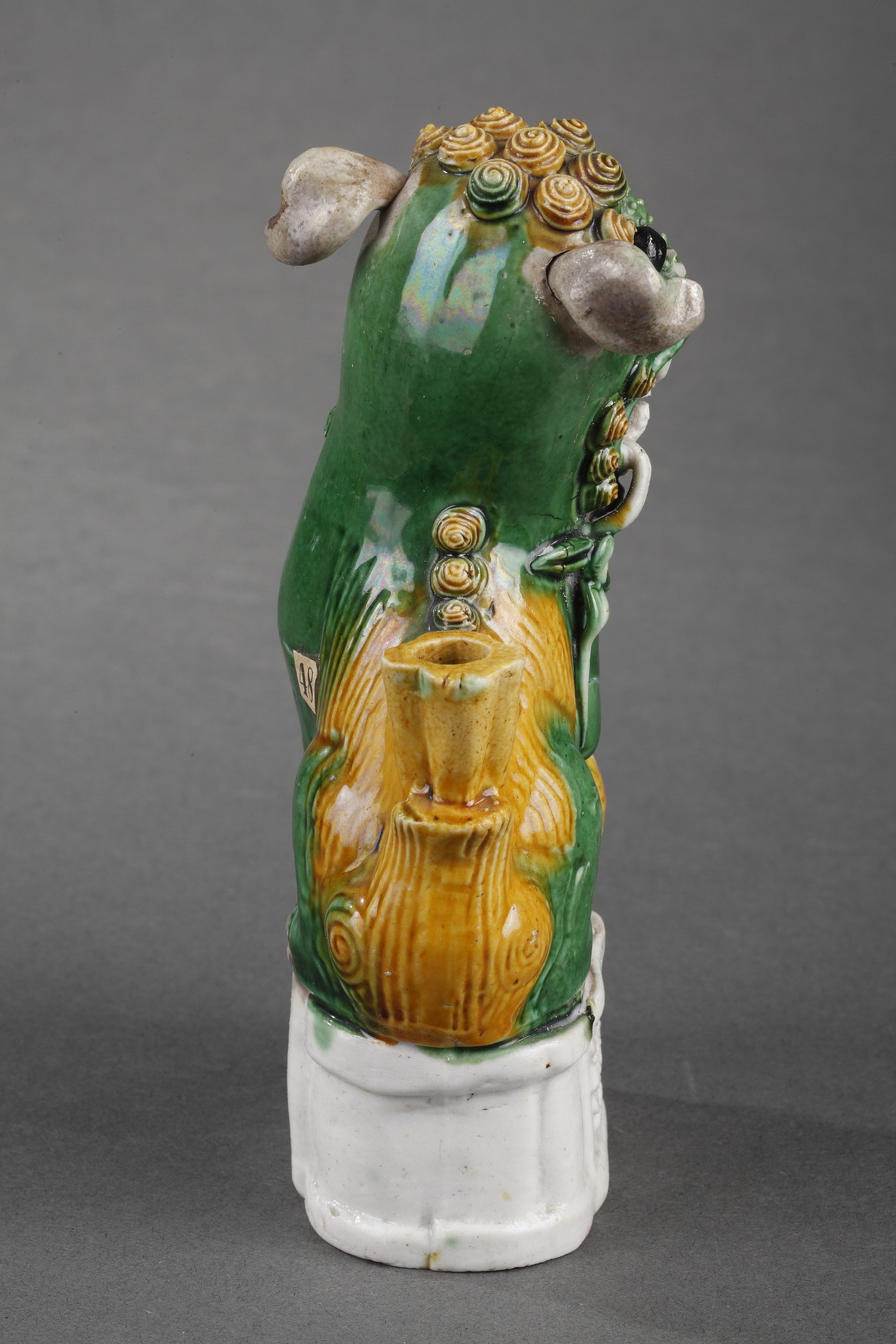 Polychrome : Fo dog biscuit "famille verte"  ears move - Kangxi period 1662/1722