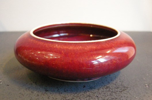 Polychrome : Brush washer enamelled flammé red  - 19th century -