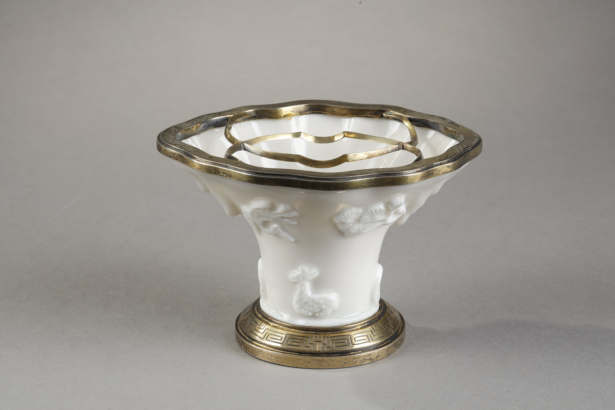 Works of Art : libatory porcelain cup Blanc de Chine porcelain - Dehua kilns Fujian province - Kangxi period 1662/1722
Vermeil mount  by Gustave Keller segond part 19th century 