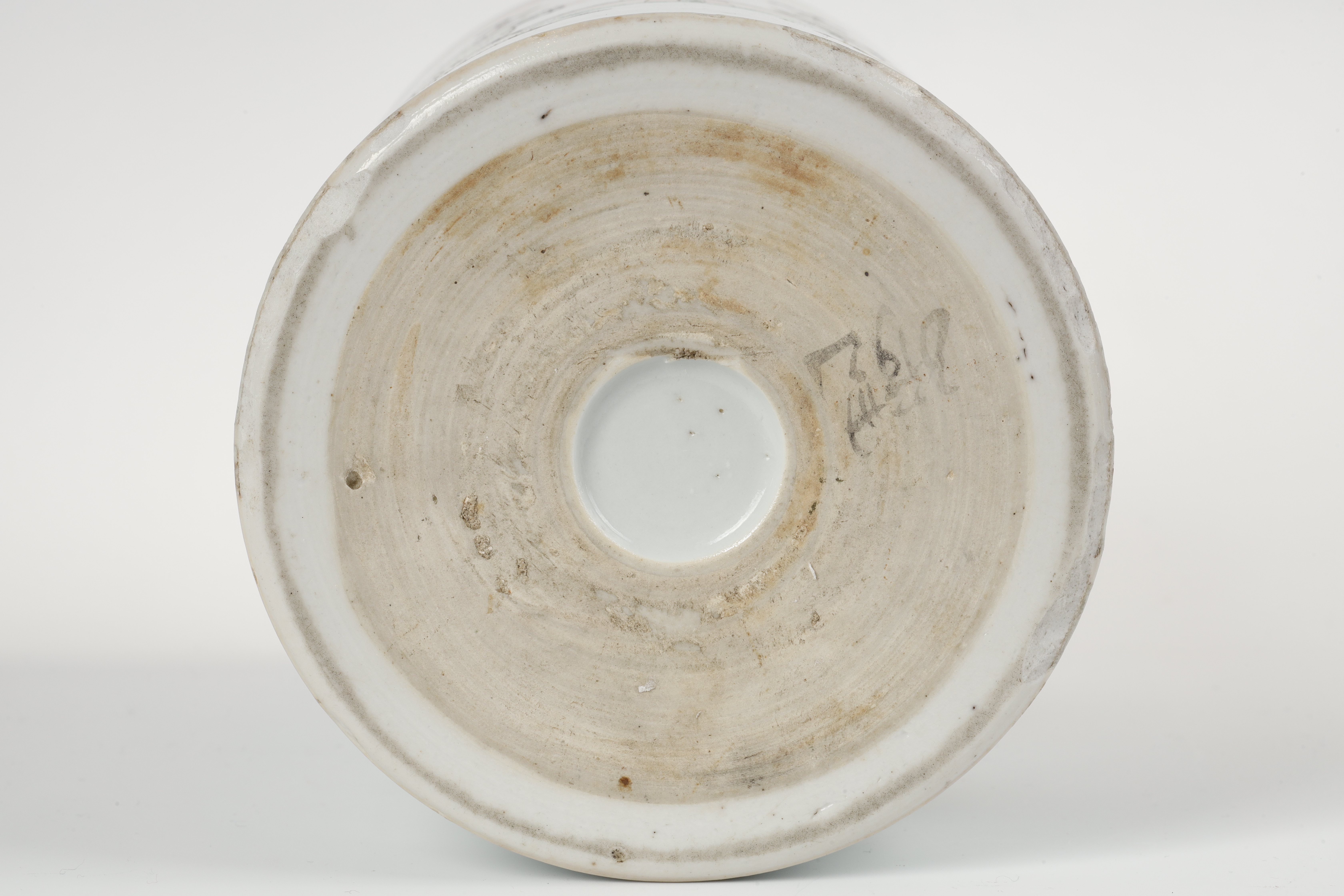 Polychrome : Brushpot for scholars  in porcelain Famille Verte  - Period Kangxi 1662/1722