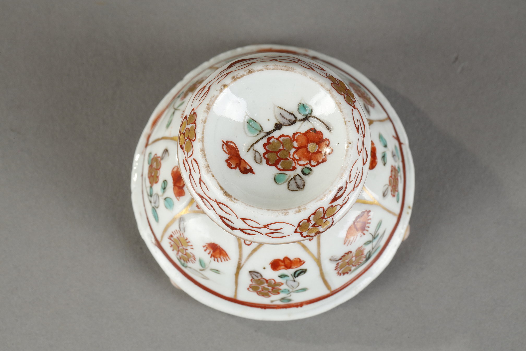 Japonais : Saleron miniature en porcelaine du Japon - Fours d Arita vers 1700
