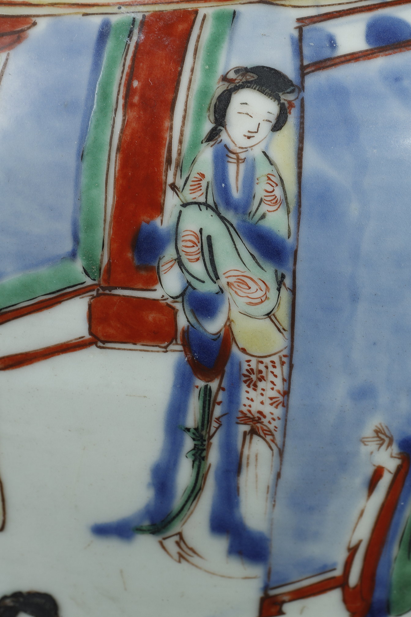 Polychrome : Vase in porcelain "Wucai"  - Shunzi period 1644/1661