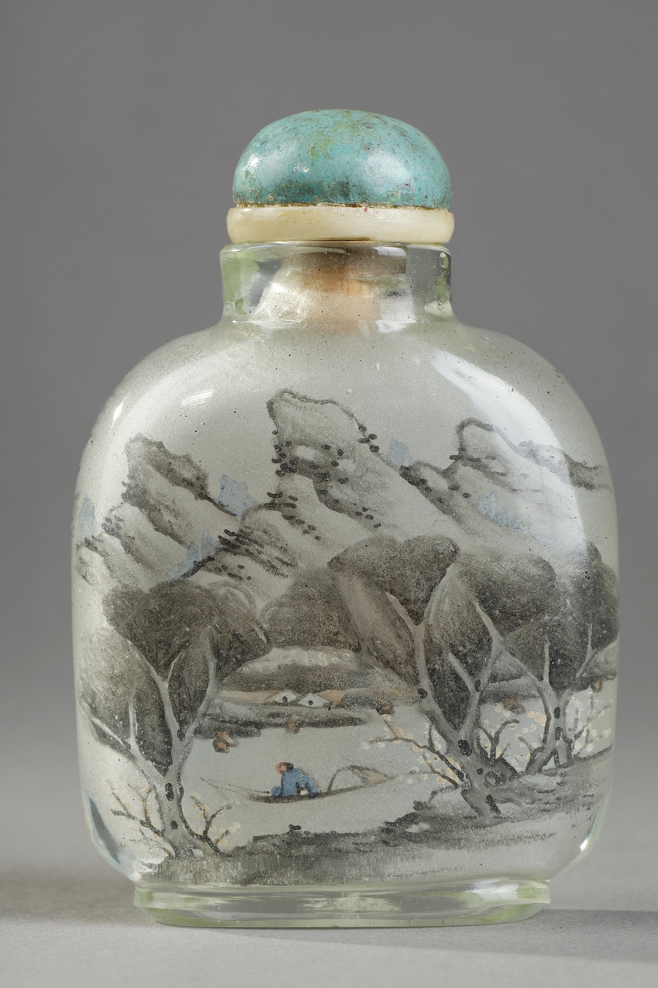 Snuff Bottles : snuff bottle glass inside painted   - Yan Yutian  1895 - 
Its the Zhou Leyuan school  -
