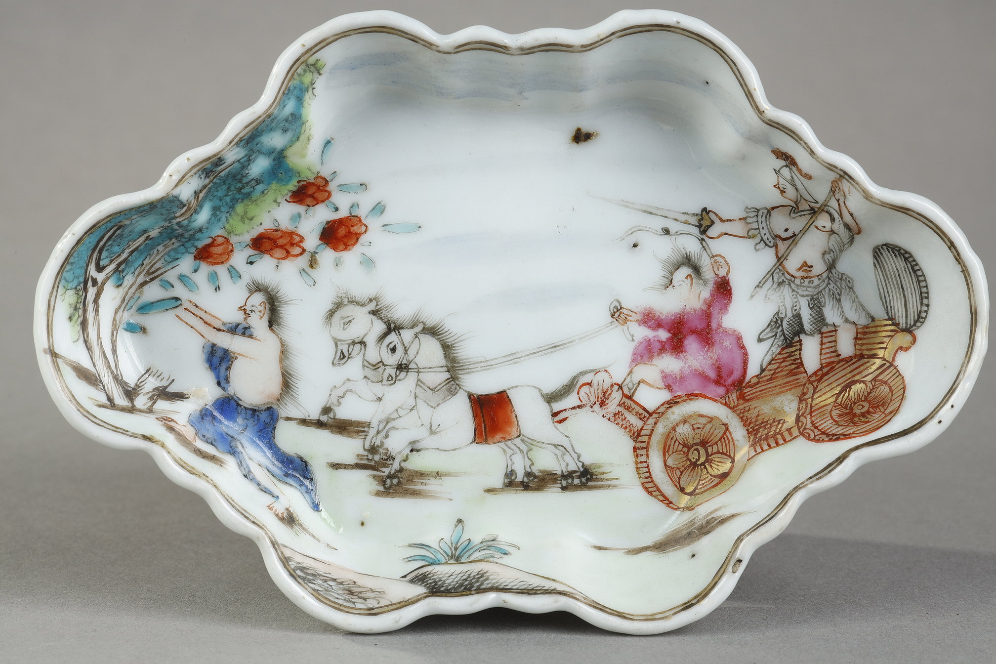 Polychrome : Pattipan Famille Rose porcelain with a European decor - Qianlong period 1736/1795  about 1750