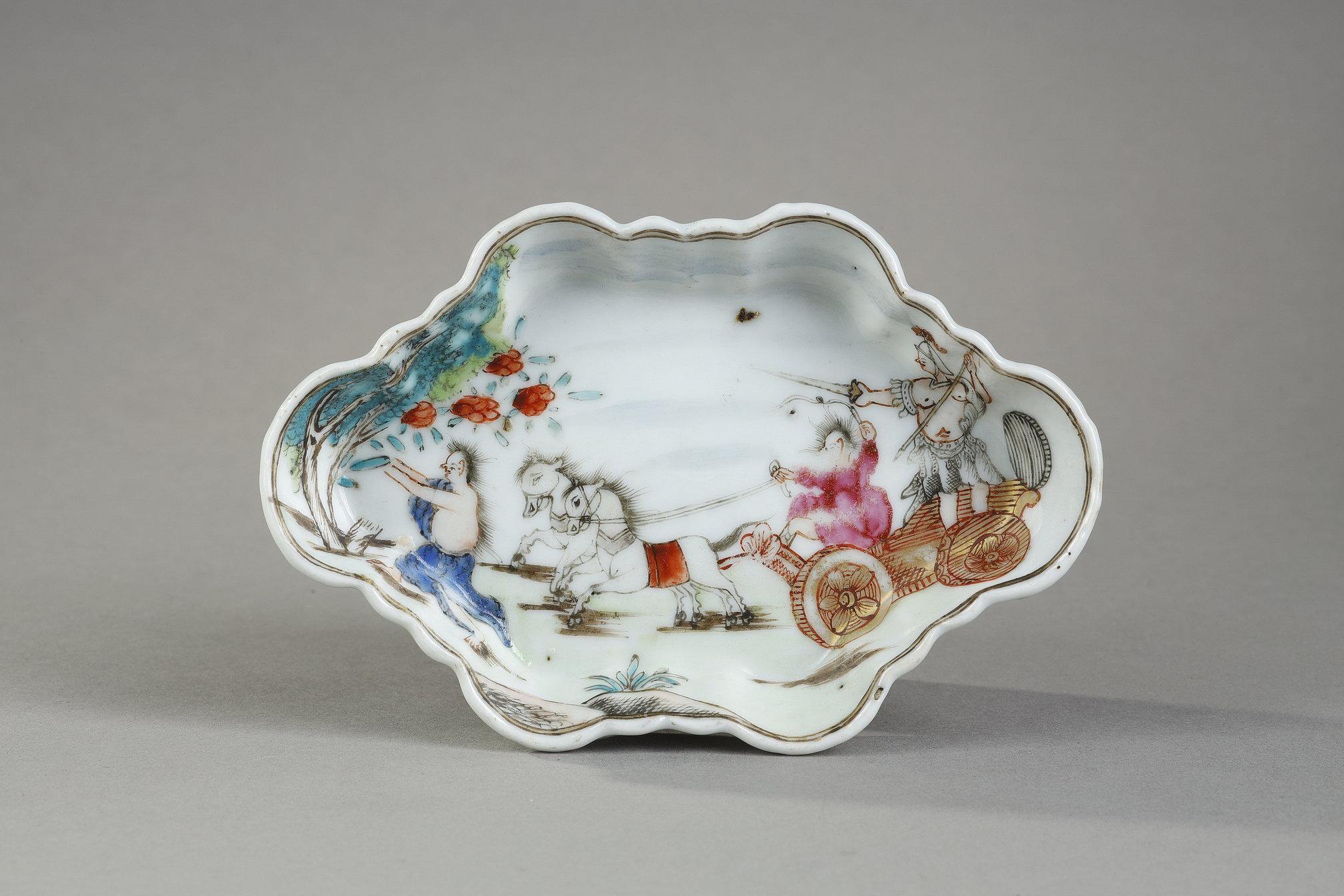 Polychrome : Pattipan Famille Rose porcelain with a European decor - Qianlong period 1736/1795  about 1750