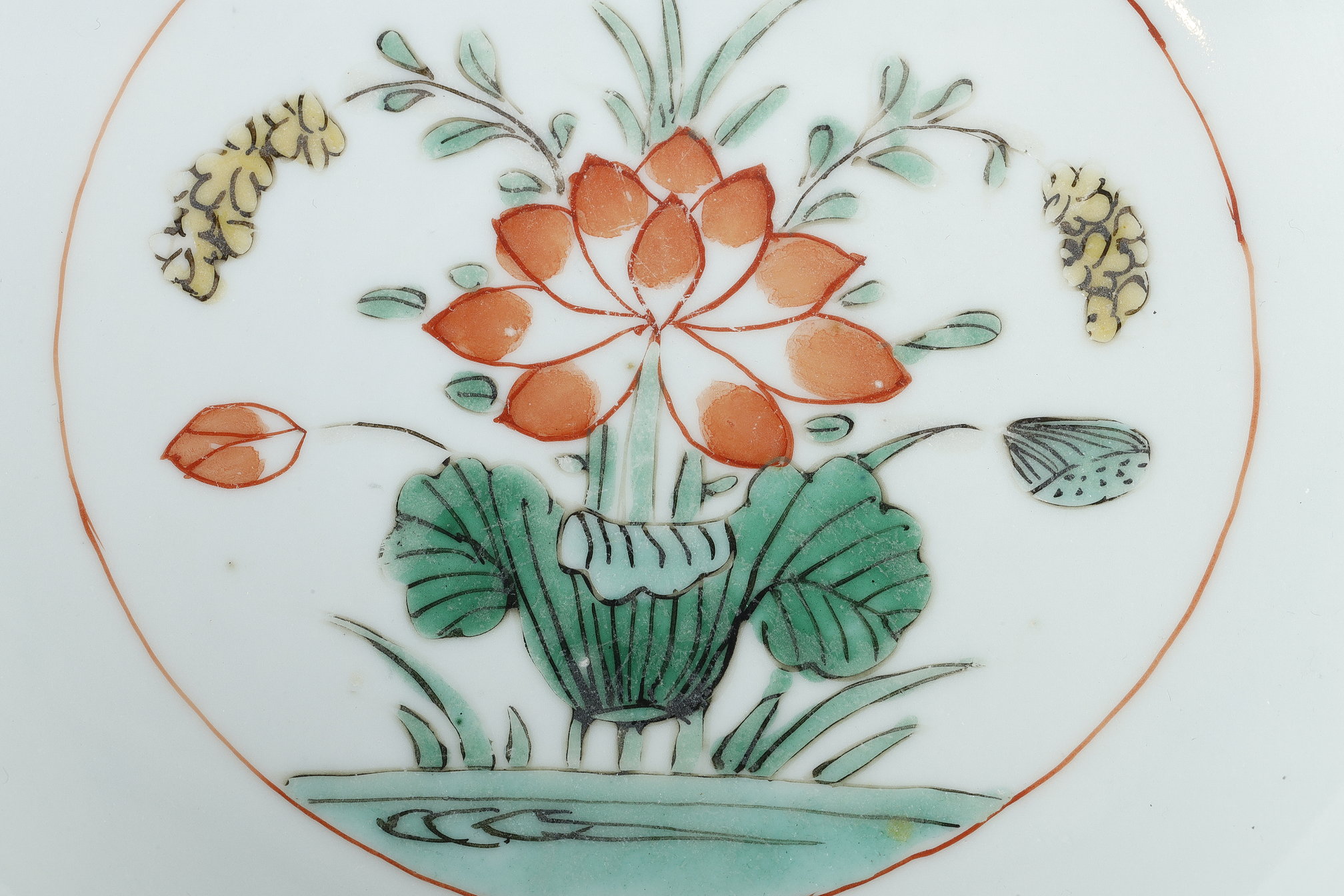 Polychrome : Pair porcelain bowls  "Famille verte" decorated with the doucai style  - Yongzheng period 1723/1735

(D 19,3cm)