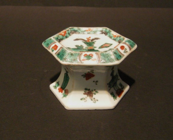 Polychrome : salt  "famille verte" porcelain - Kangxi 1662/1722 -
